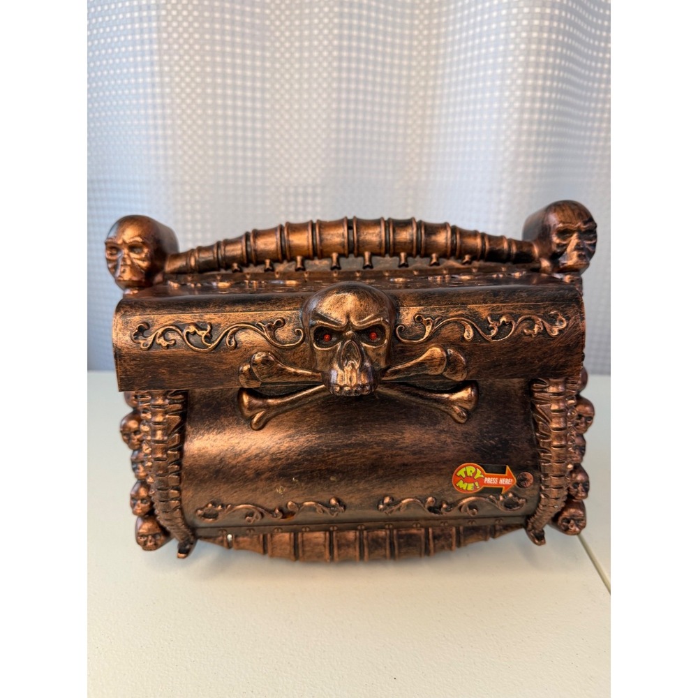 Halloween GHOST SKULL OFFICE MAILBOX Animated Hand Comes Out For Parts or Decor